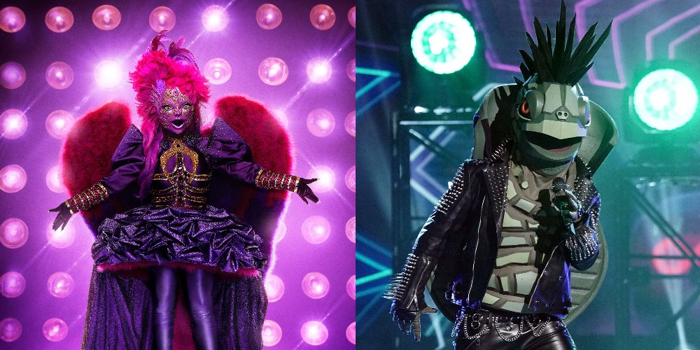 Night Angel and Frog promo images for The Masked Singer