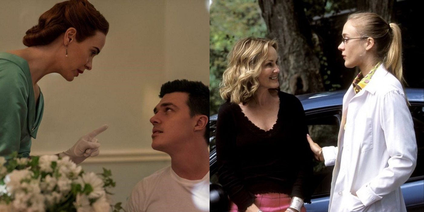 Sarah Paulson and Finn Wittrock in Ratched and Jessica Lange and Chloe Sevigny in Broken Flowers