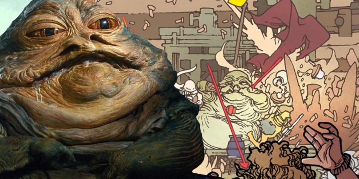 Jabba the Hutt in Return of the Jedi and in The High Republic Adventures comics