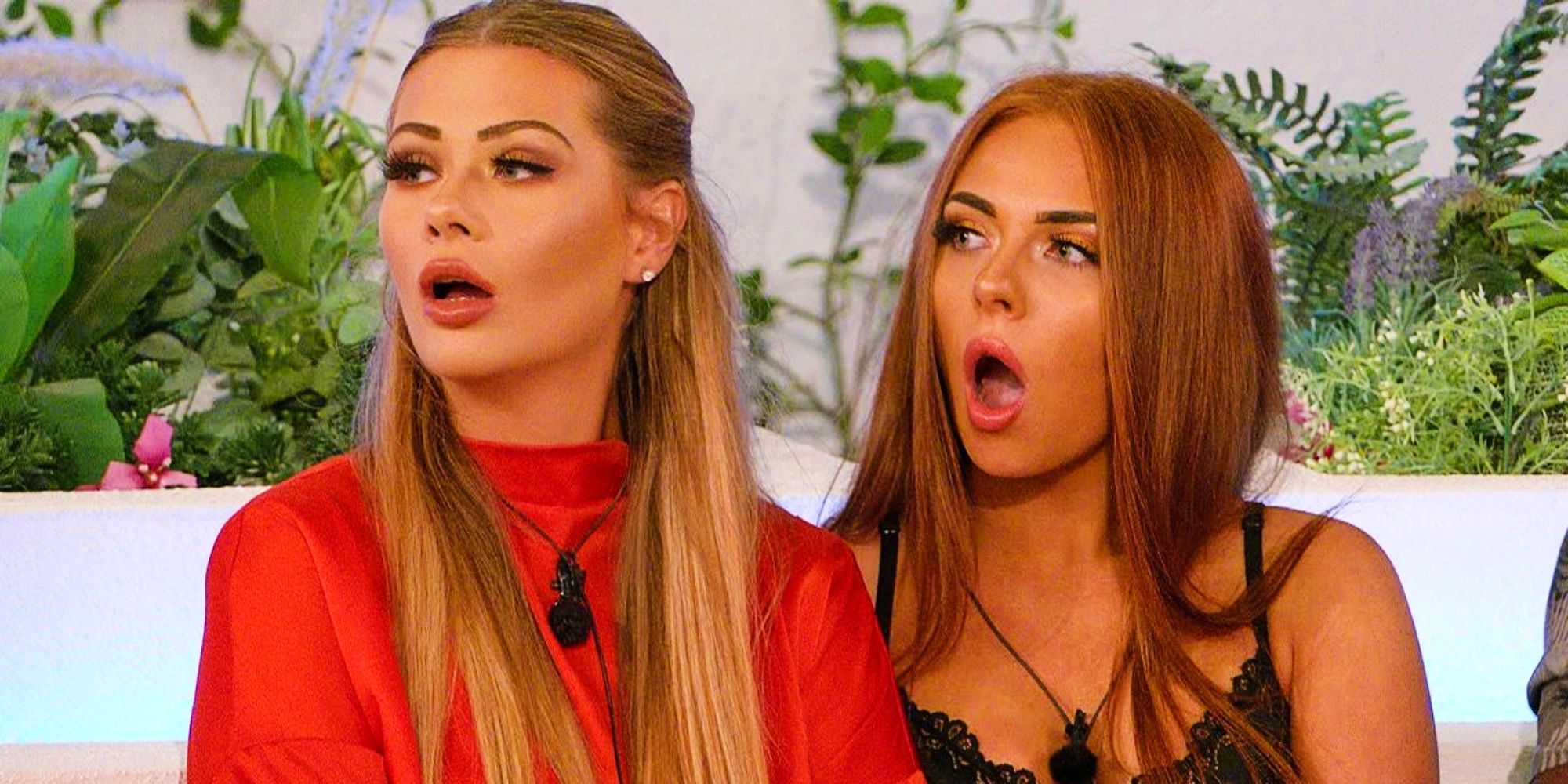 Love Island U.K. contestants react during a recoupling ceremony