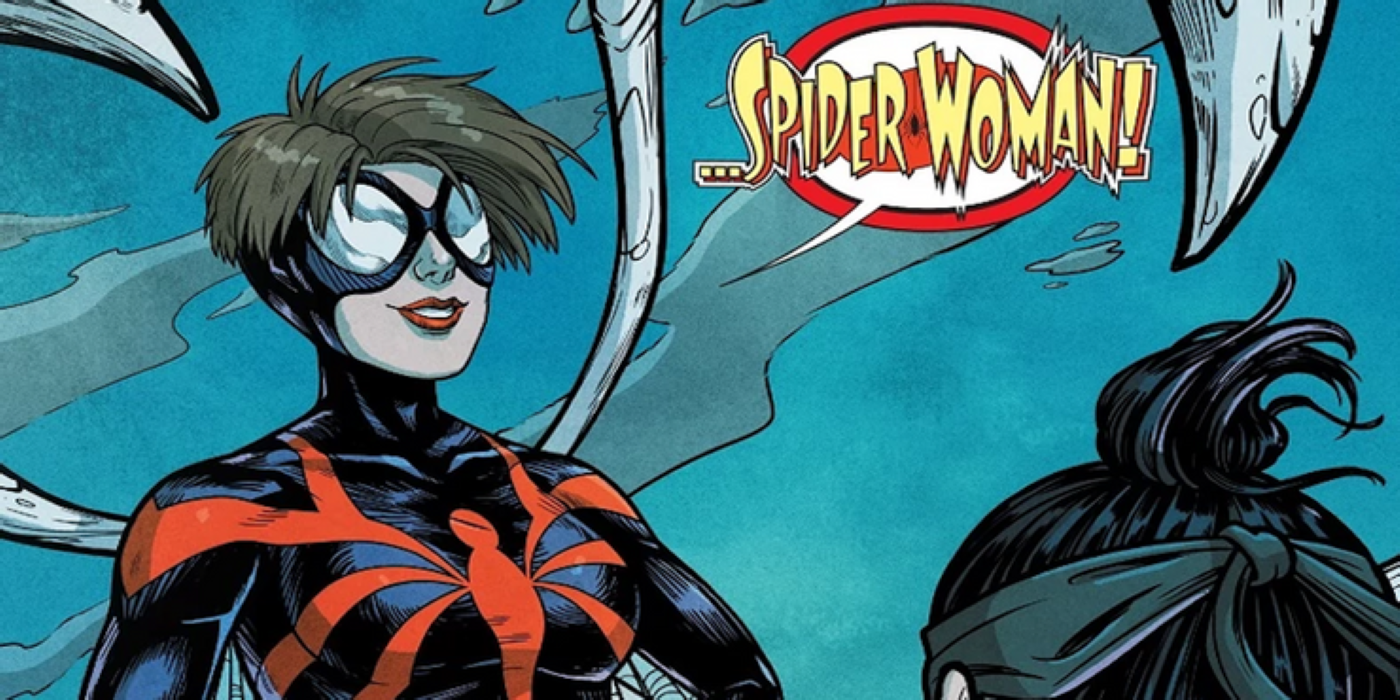 Mattie Franklin declares herself as Spider-Woman to a character off panel.