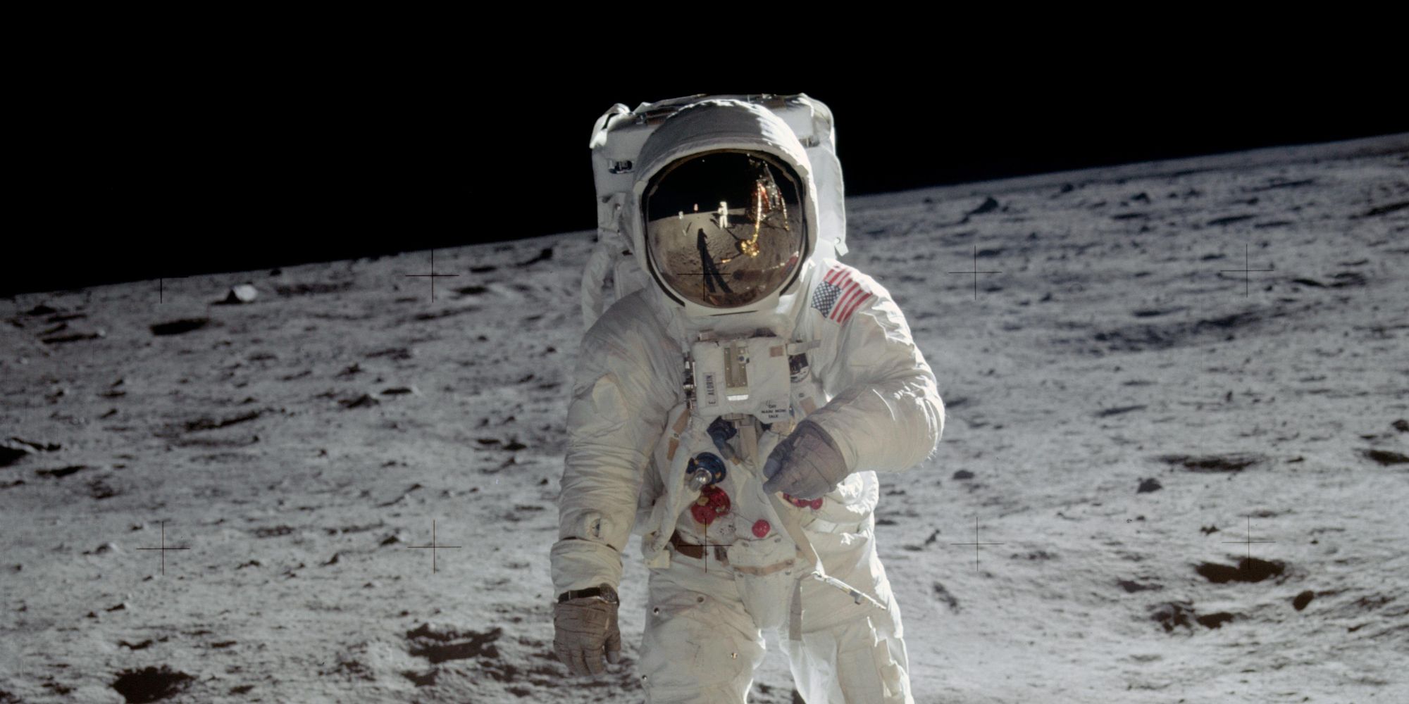 Photo of Buzz Aldrin from the 1969 moon landing