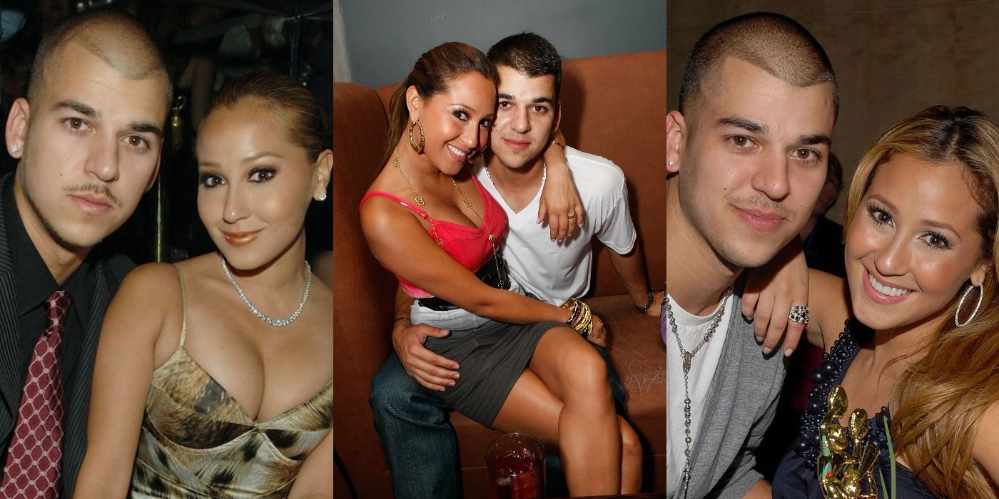 Three images side by side of Adrienne Bailon and Robert Kardashian next to each other on KUWTK