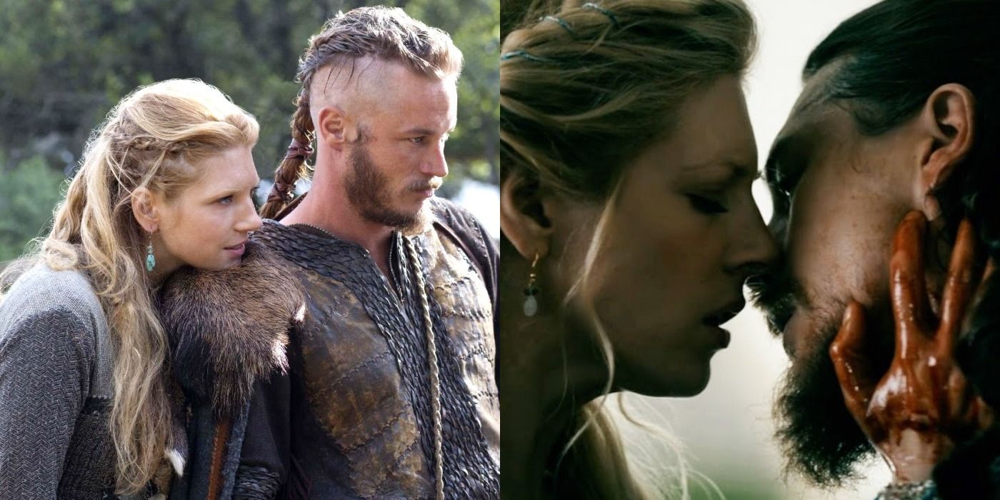 Split image of heartwarming moments from the Vikings series.