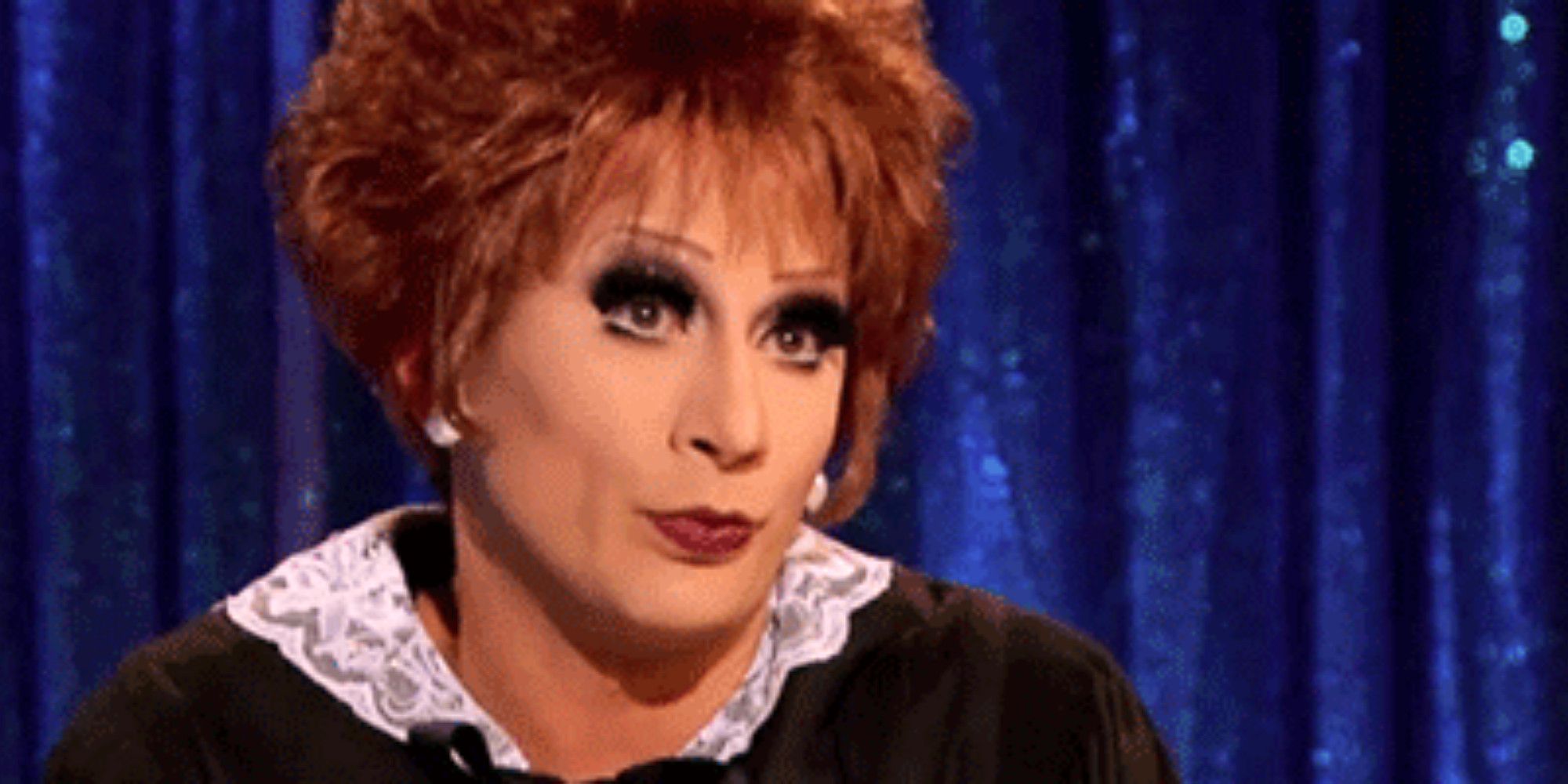 Bianca Del Rio portrays Judge Judy in the Snatch Game on RuPaul's Drag Race.