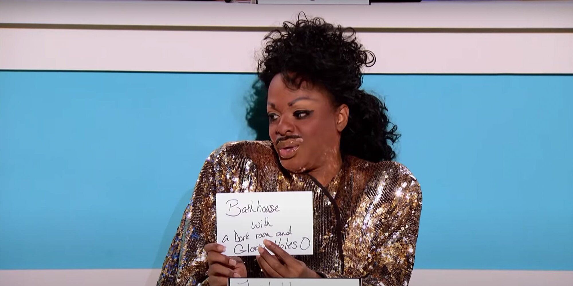 Drag queen Kennedy Davenport portrays Little Richard during the Snatch Game on RuPaul's Drag Race