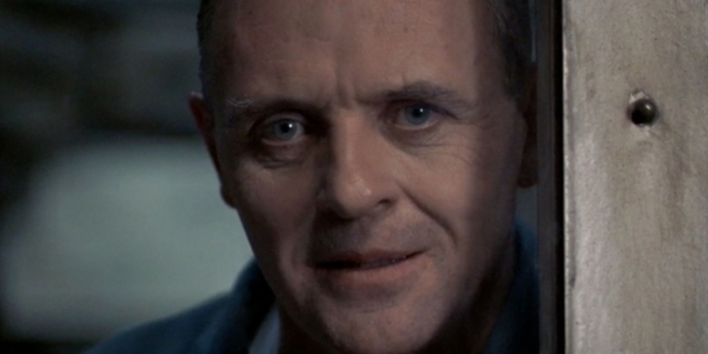 Hannibal Lecter leaning against the glass in The Silence of the Lambs