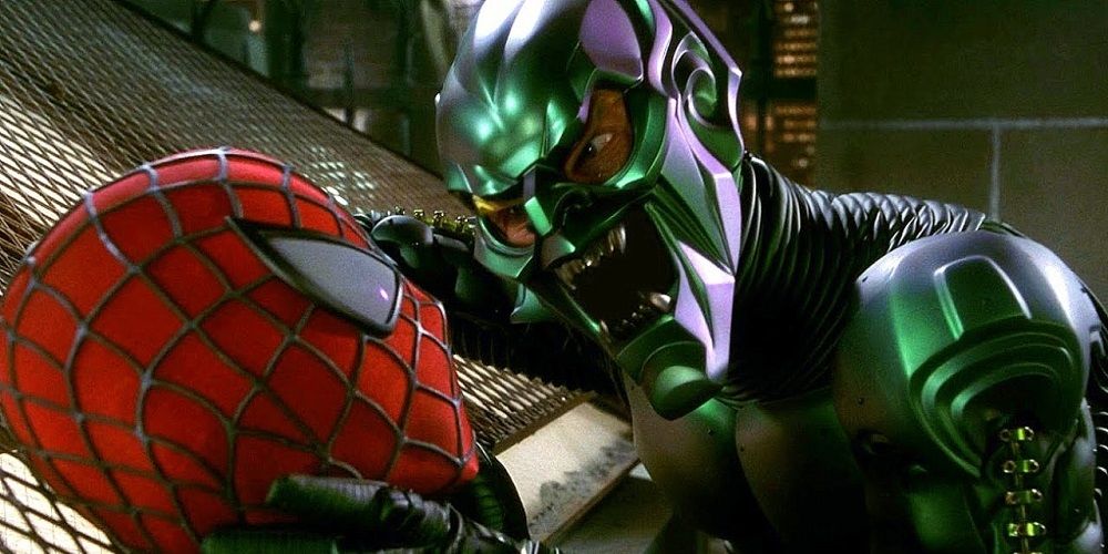Green Goblin attacks Spider-Man in Spider-Man