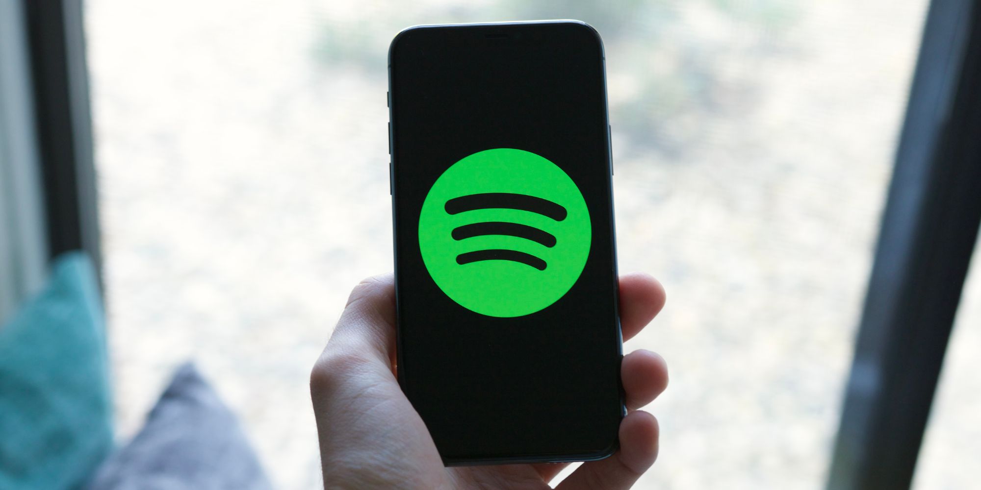 Spotify logo on an iPhone