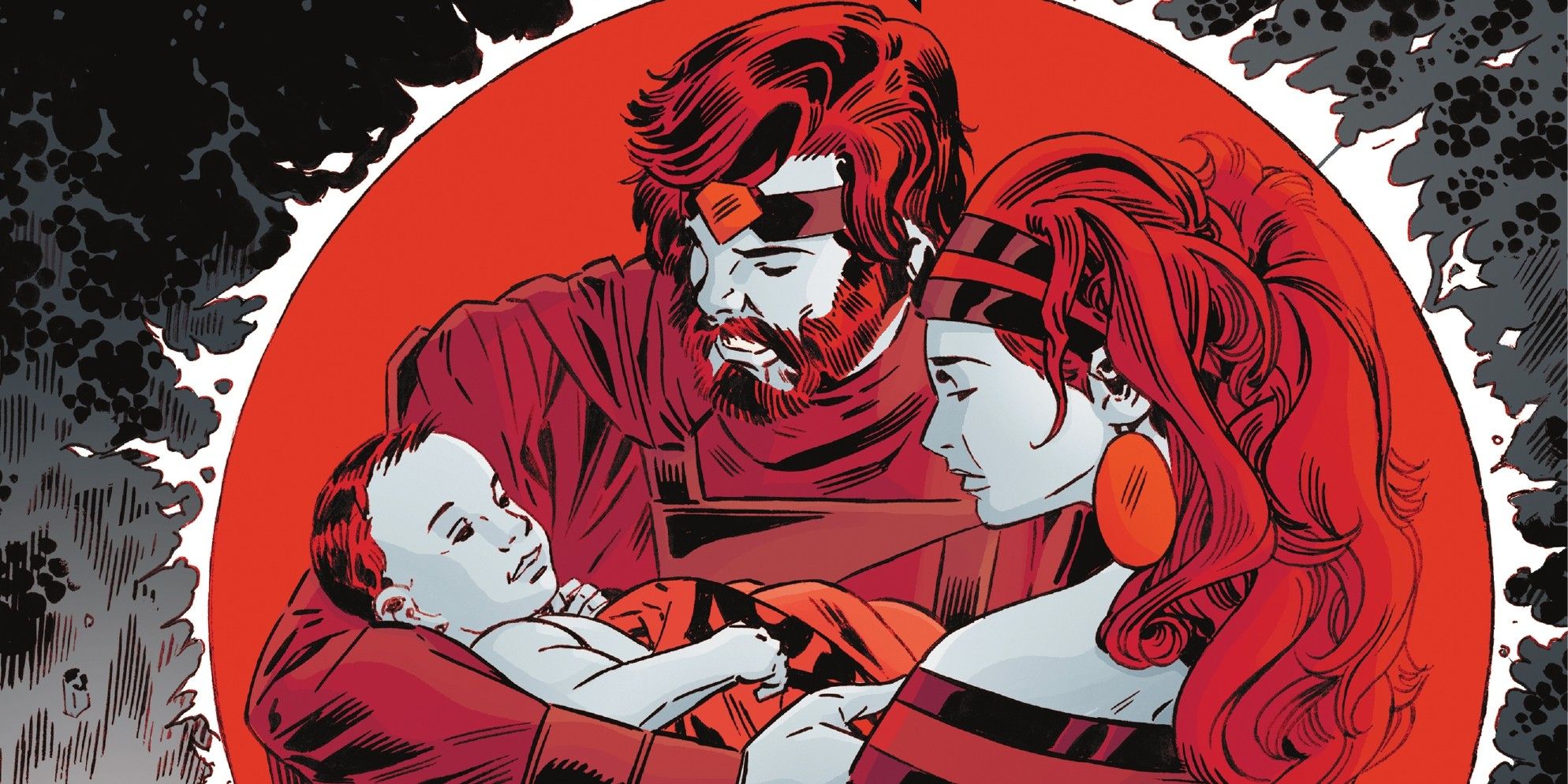 superman and parents red sun blue dot