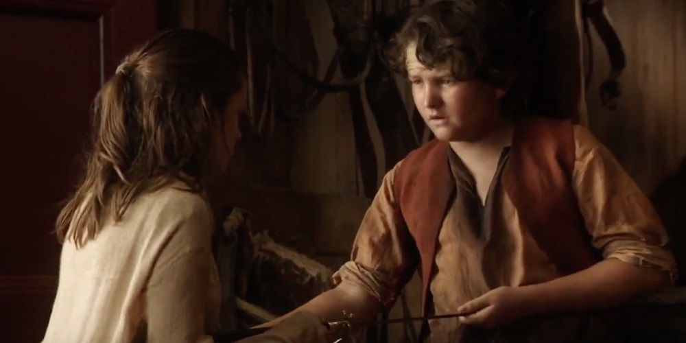 Arya Stark stabbing the stable boy in Game of Thrones