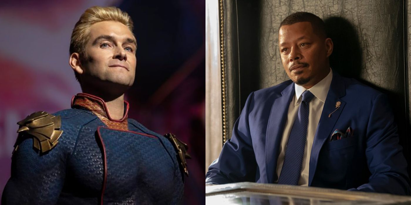 A split image of Homelander from The Boys and Lucious Lyon from Empire.