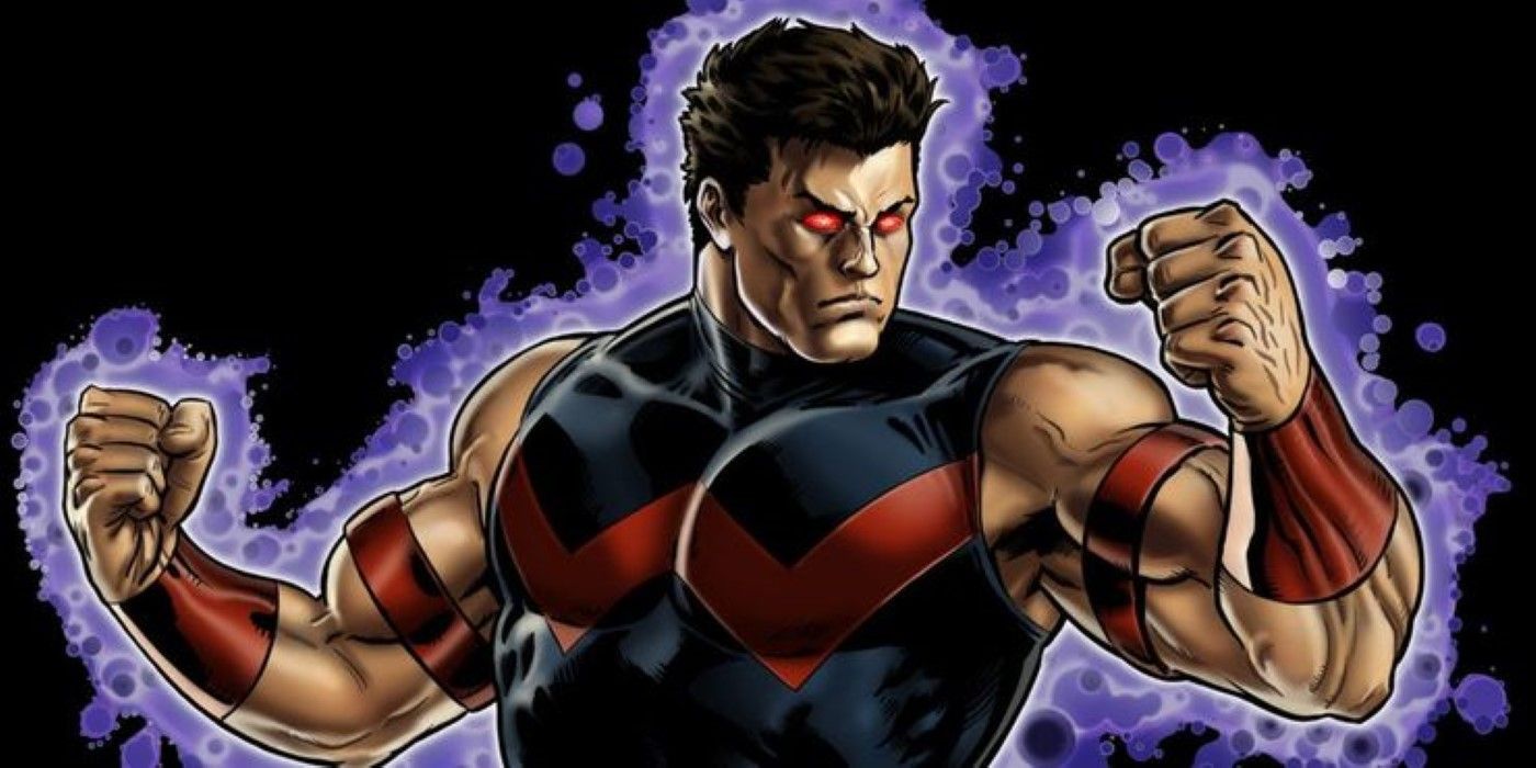 Wonder Man glowing with purple energy in Marvel Comics