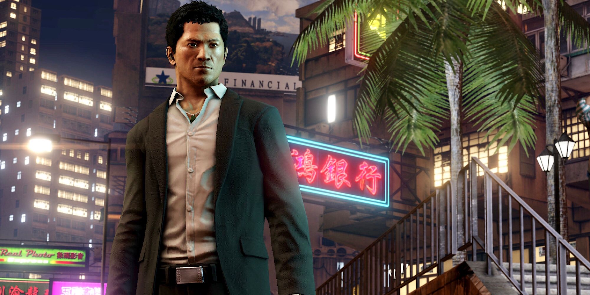 Protagonist in the streets of chinatown in Sleeping Dogs