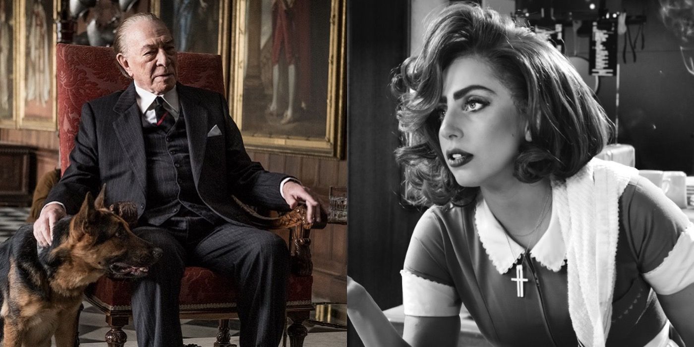 Split image of Christopher Plummer in All The Money in the World and Lady Gaga in Sin City: A Dame To Kill For