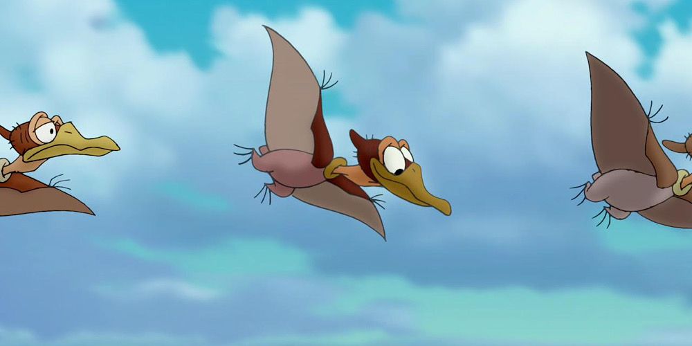 Petrie flies with his friends in The Land Before Time XII: The Great Day Of The Flyers 