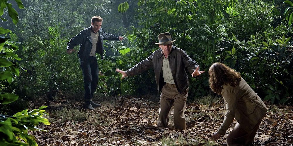 Indiana and Marion sinking in quicksand in Indiana Jones and the Kingdom of the Crystal Skull