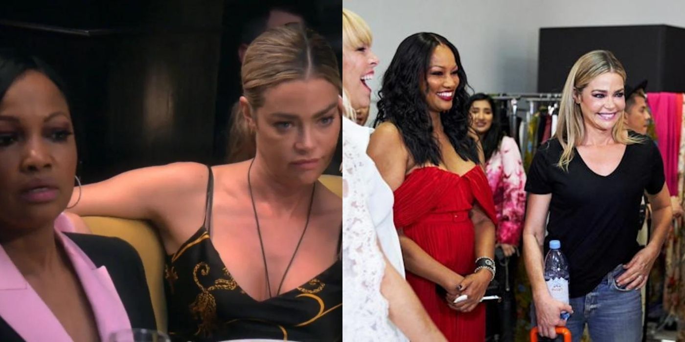 A split image of Garcelle and Denise in different scenes from RHOBH