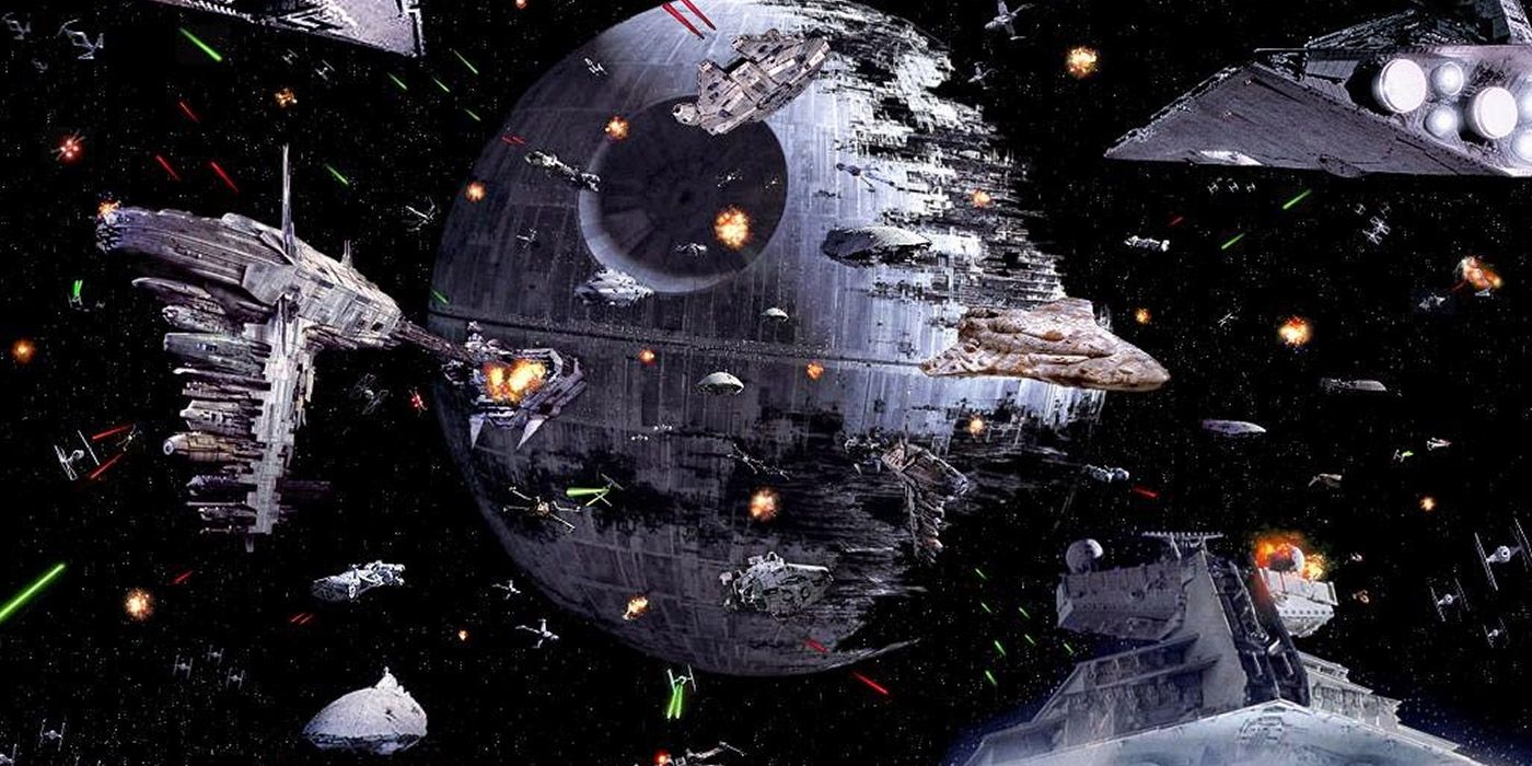 The Battle of Endor against the second Death Star in Return of the Jedi