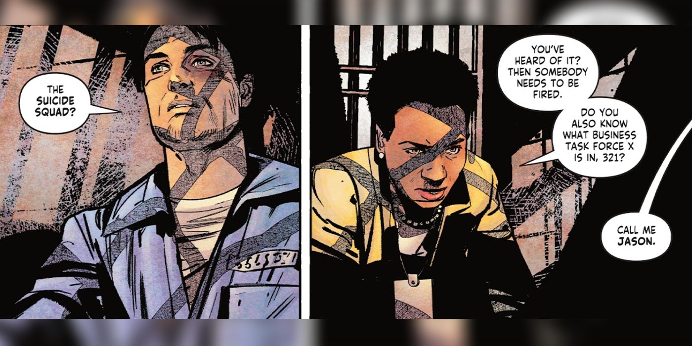 Amanda Waller and Red Hood (Jason Todd) in Suicide Squad: Get Joker! #1.
