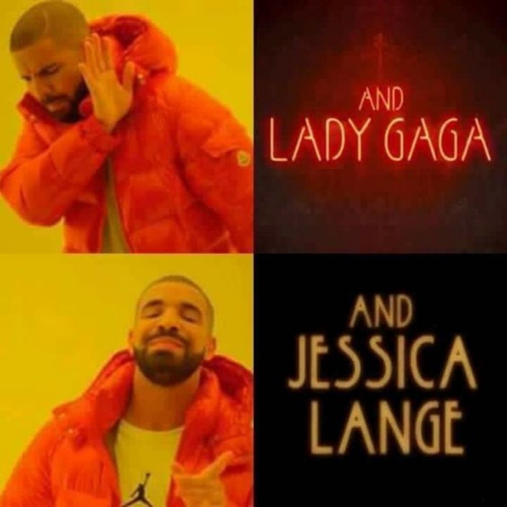 A meme of Lady Gaga in AHS Hotel