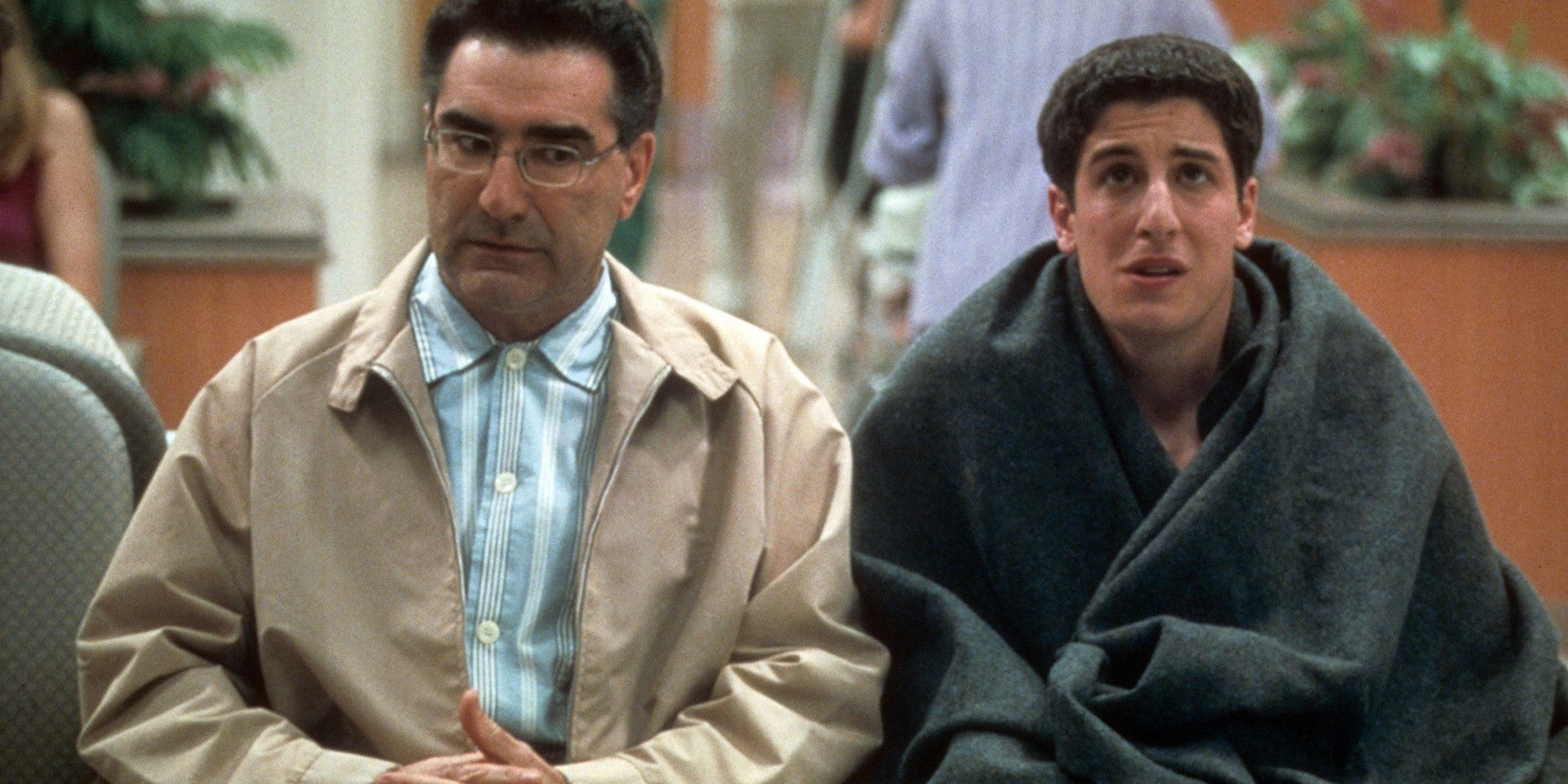 American Pie 2 - Eugene Levy as Jim's Dad and Jason Biggs as Jim