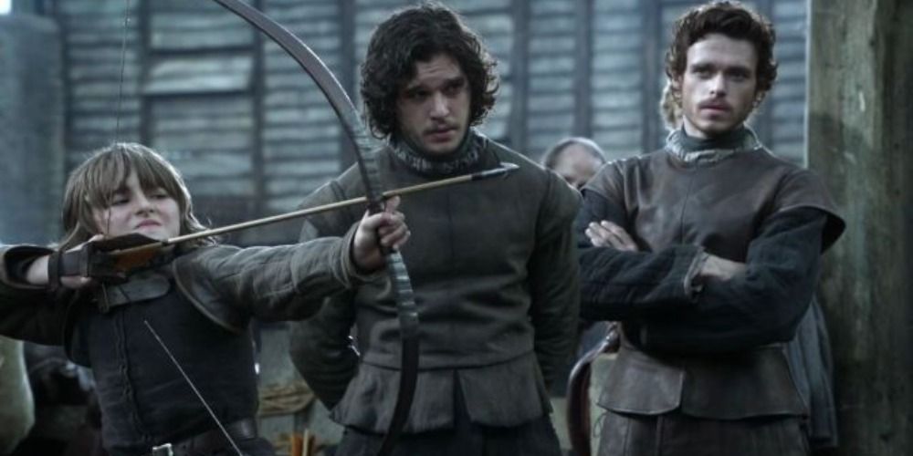 Uma imagem de Bran, Robb e Jon em Game of Thrones