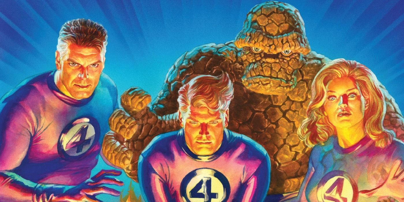 An image of the Fantastic Four getting ready for battle by artist Alex Ross.