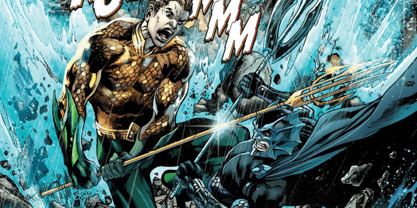 Aquaman battles off against Ocean Master beneath the waves