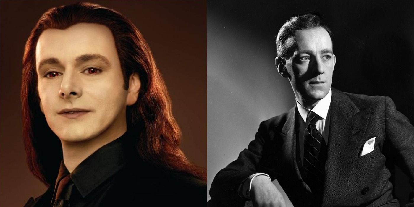 Split image of Aro Volturi from Twilight and young Alec Guinness