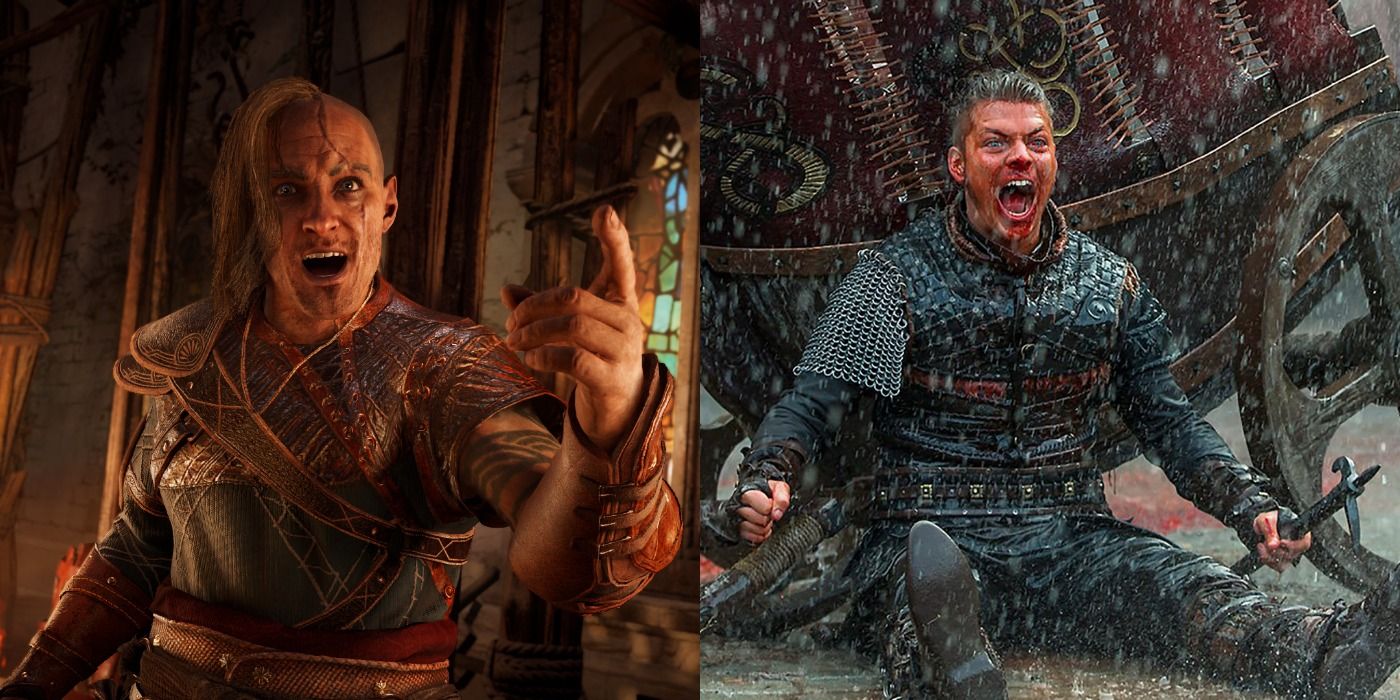 Split Image Assassin's Creed Valhalla and Vikings Ivar The Boneless