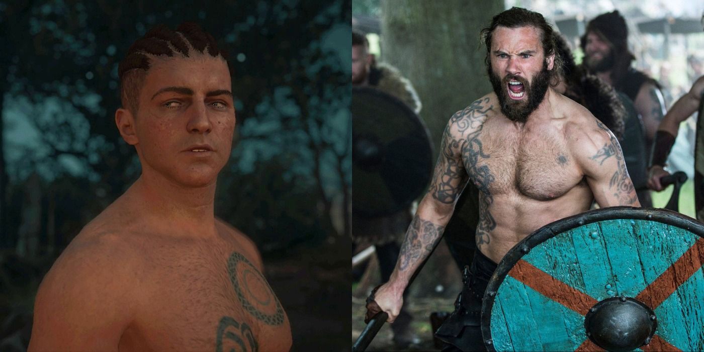Split Image Of Rollo In Assassin's Creed Valhalla and Vikings