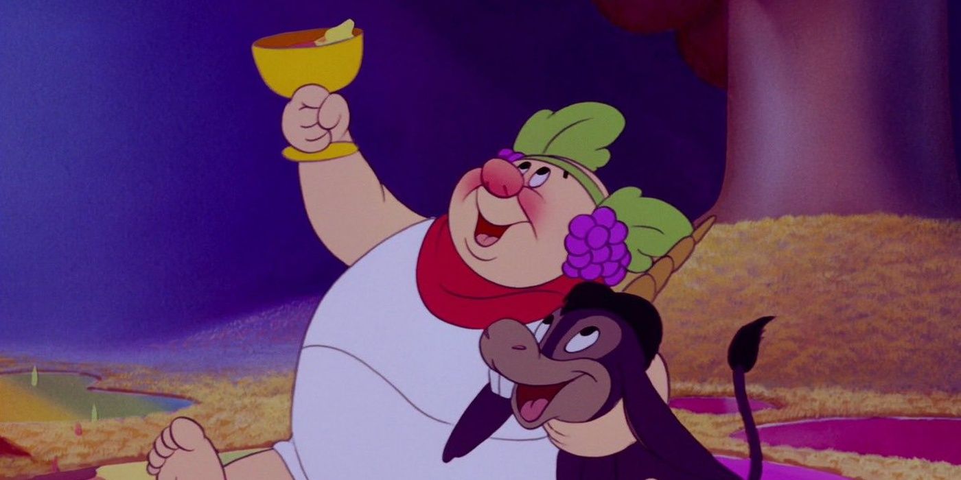 Bacchus drinking with his donkey in Fantasia