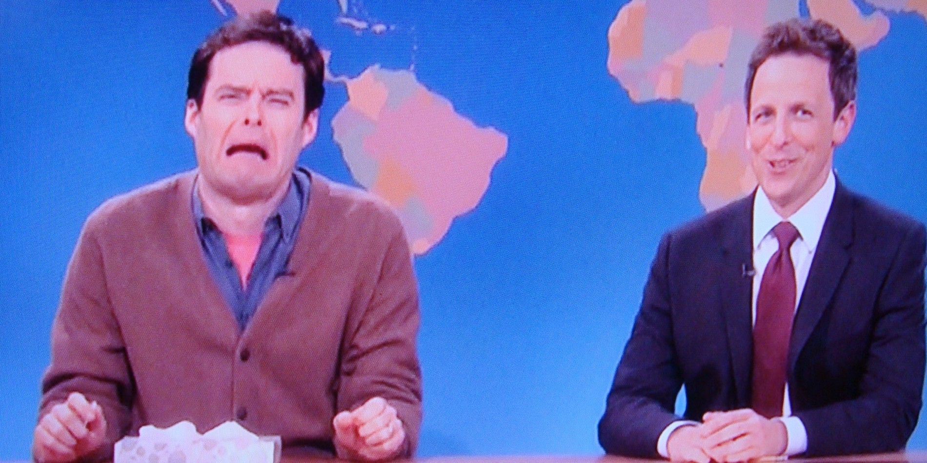 Bill Hader and Seth Meyers in The Office