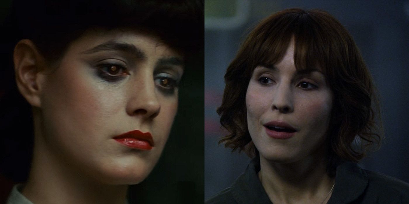 Split image of Rachael from Blade Runner, and Noomi Rapace