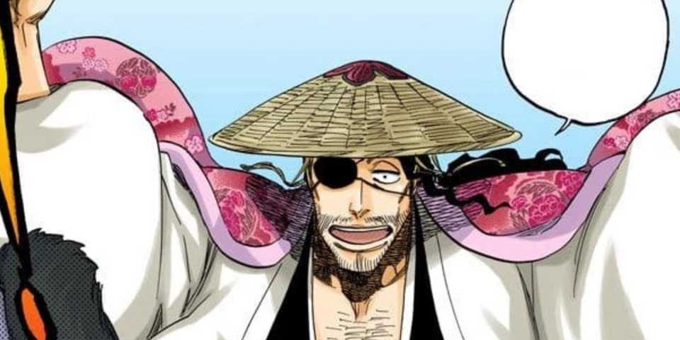 Shunsui with an eye patch surprising his opponent - Bleach