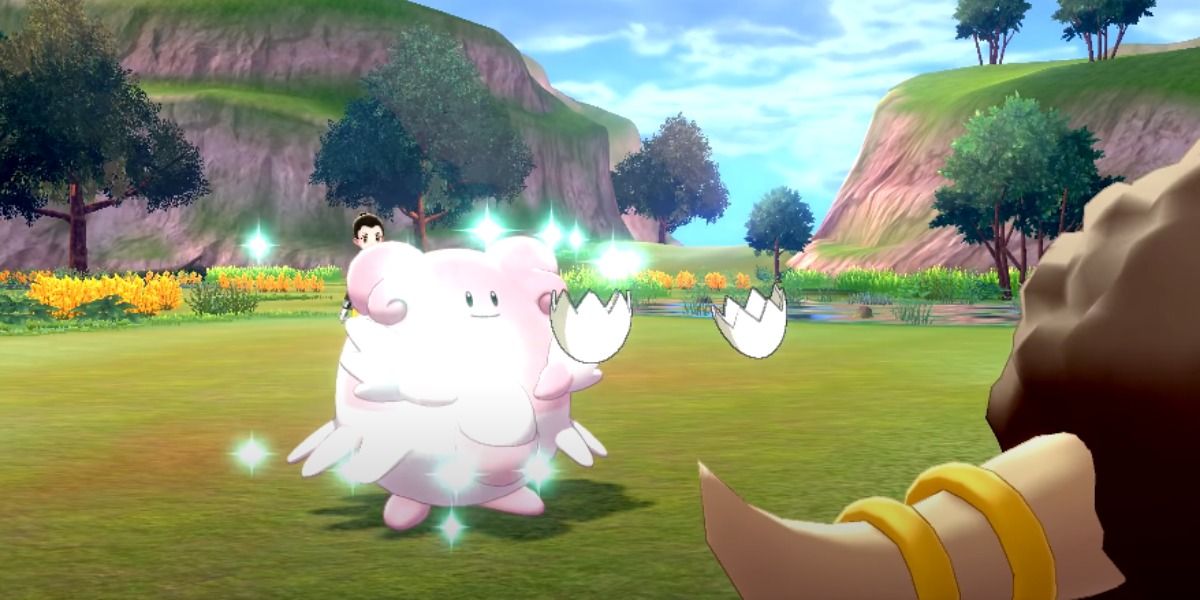 Blissey using Soft-Boiled in battle against a Bouffalant in Pokémon