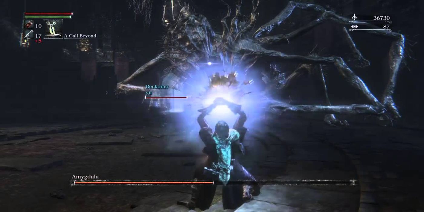 A player using the A Call Beyond item in Bloodborne.
