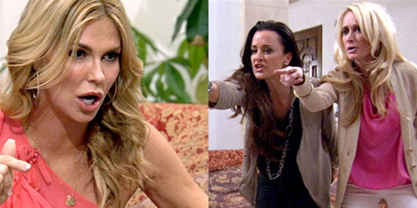 Brandi arguing with Kim and Kyle in season 2 of RHOBH