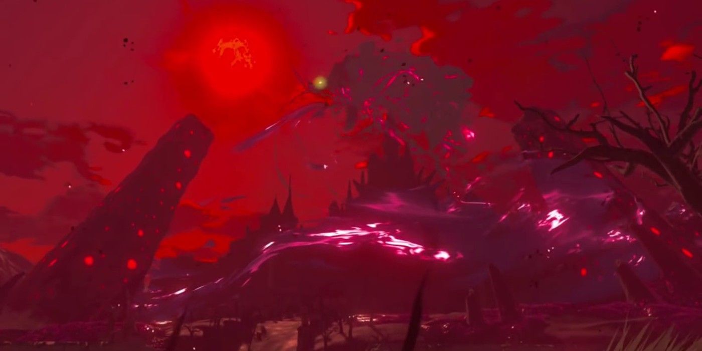The cutscene that plays in Breath of the Wild when the Blood Moon rises, showing Calamity Ganon's Malice turning the moon a bright red.