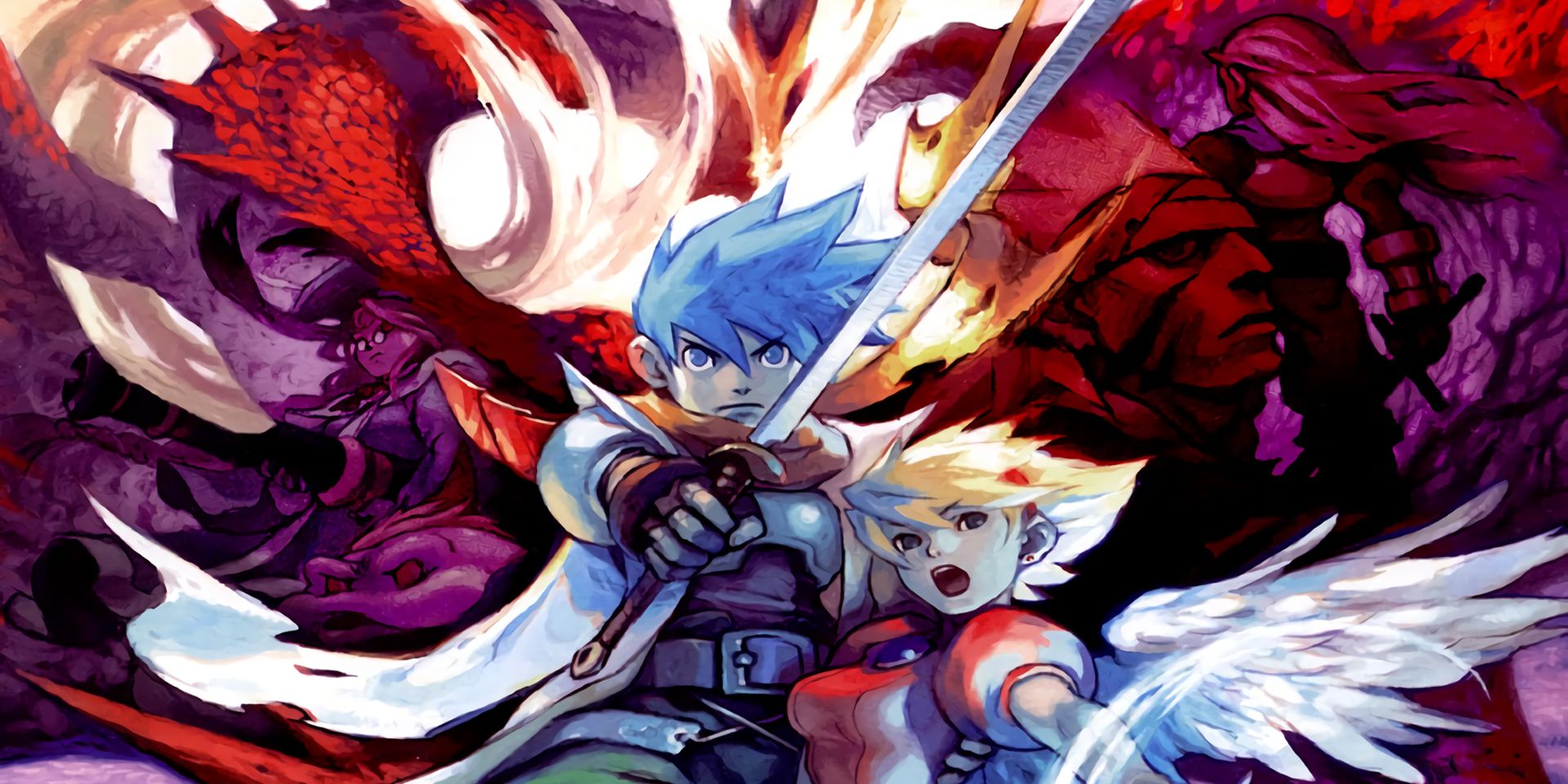 Artwork from the video game Breath of Fire 3.