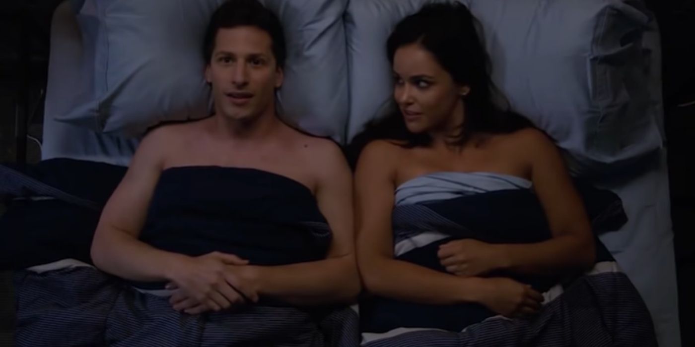 Jake and Amy in bed in Brooklyn Nine-Nine