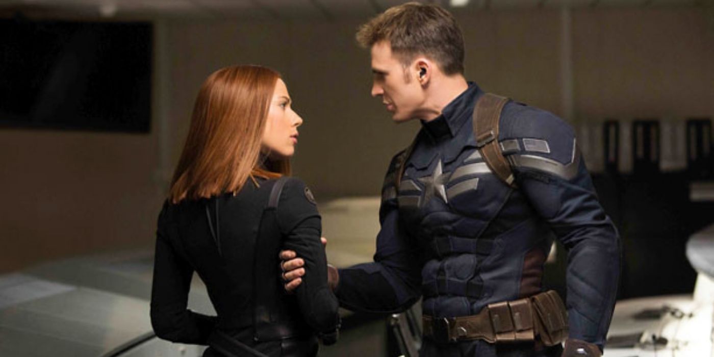 Cap argues with Black Widow in Captain America: The Winter Soldier