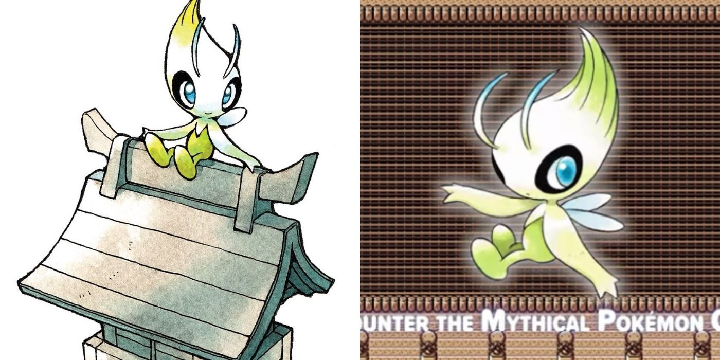 Concept art of Celebi Pokémon at Ilex Shrine and the trailer for Crystal on the 3DS VC
