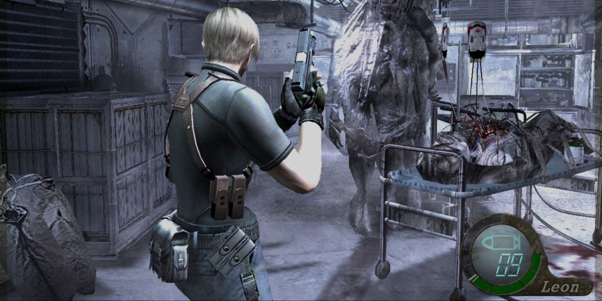 Leon enters the regenerator room in Resident Evil 4.
