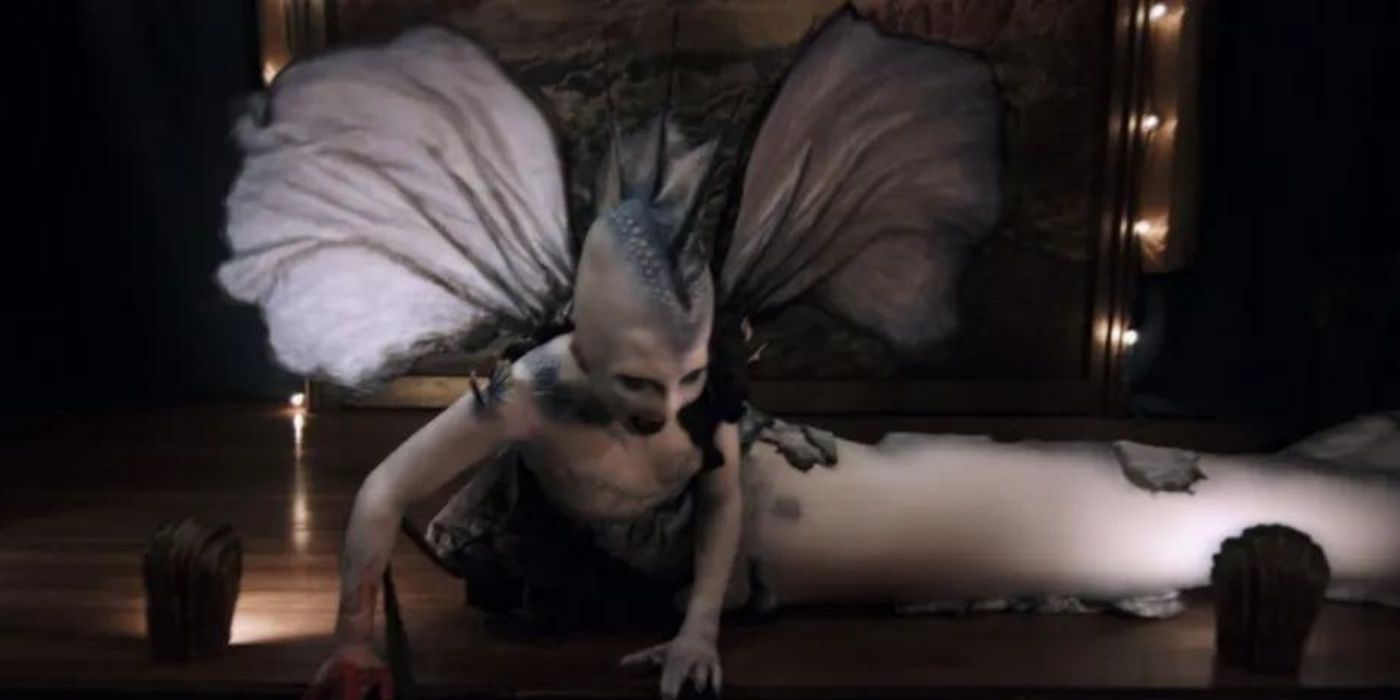 Charlotte showing her siren form in a still from Mermaid's Song.