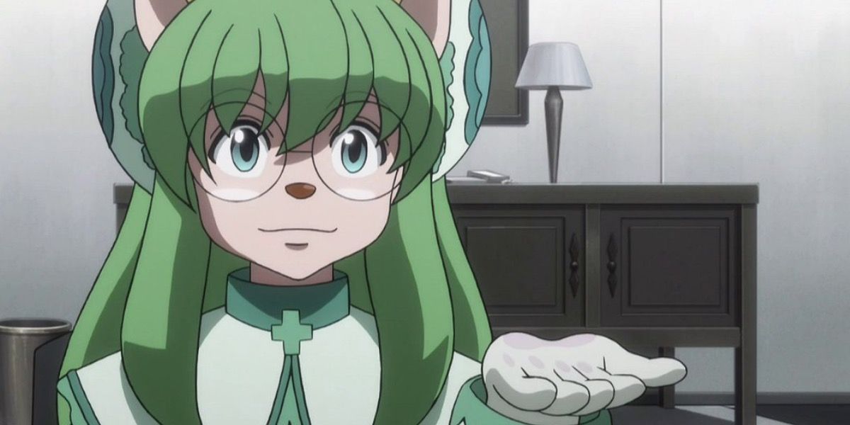 Cheadle Yorkshire holding out her palm in Hunter x Hunter