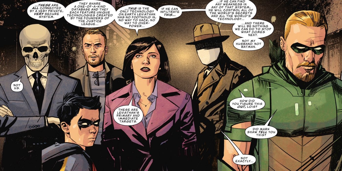 Lois Lane explaining Mark Shaw&rsquo;s plan to Checkmate