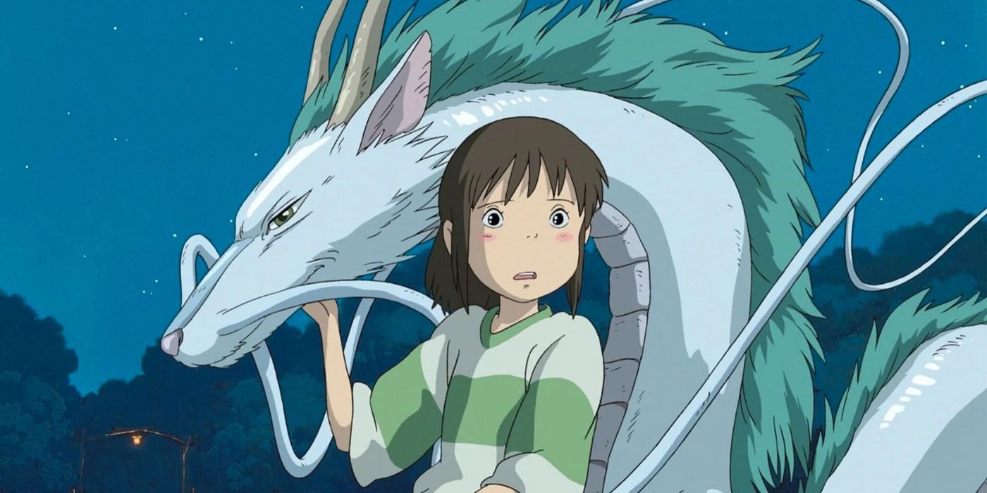 Chihiro and Haku in Spirited Away