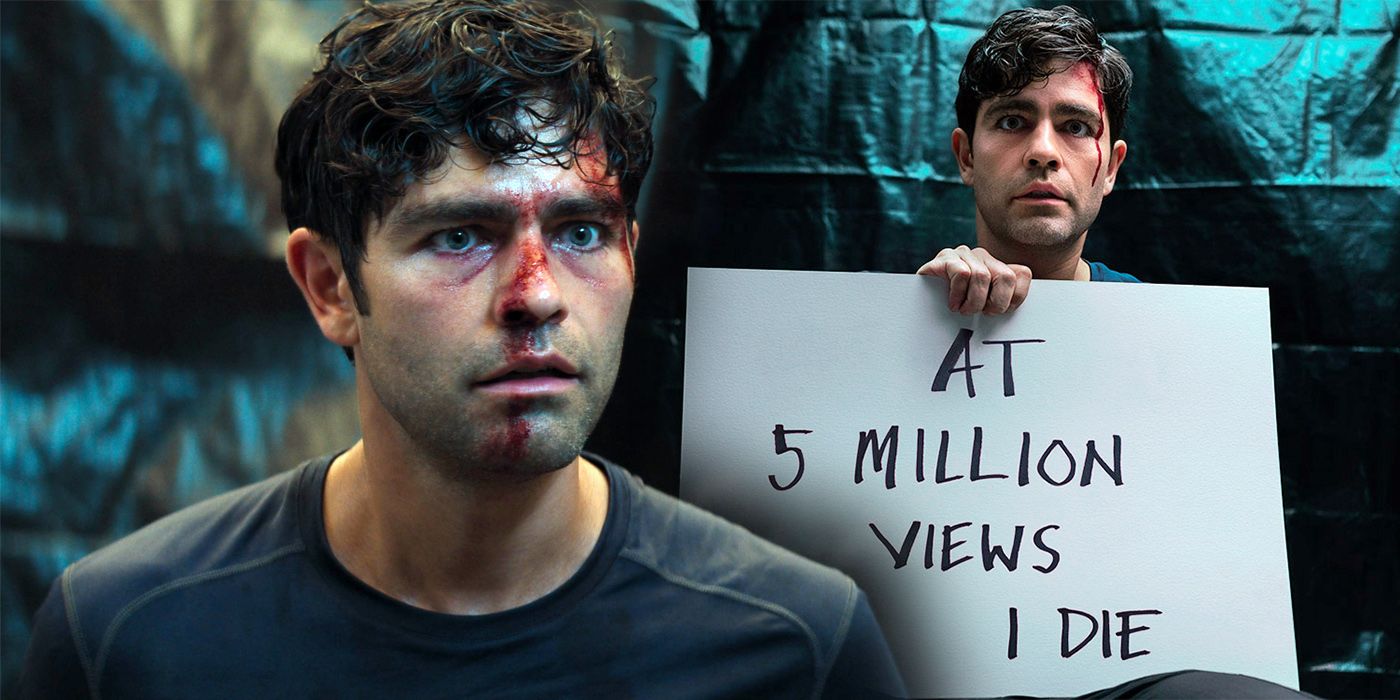 Clickbait Image Of Adrian Grenier Character Holding A Sign And Looking Terrified